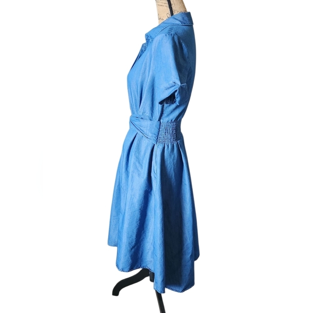 Given Kale Belted Denim Dress - Picture 2 of 9
